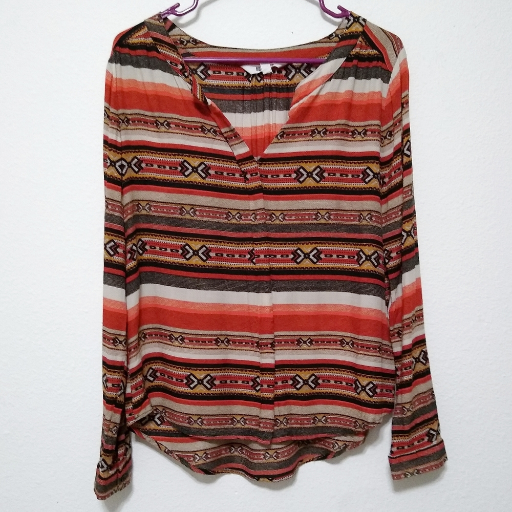 BB Dakota button up striped long sleeve blouse